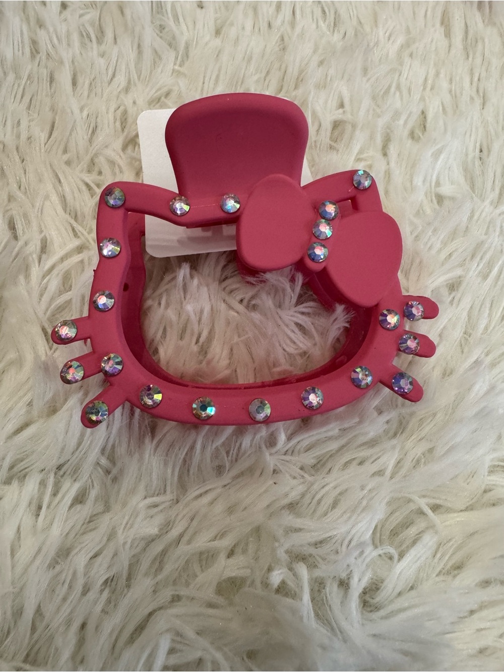 Pink hello kitty Rhinestone  Hair Clip claw